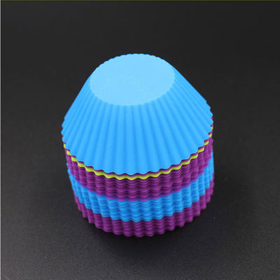 Cốc Muffin silicone không mùi ROHS, Hộp đựng bánh cupcake silicone tái sử dụng
