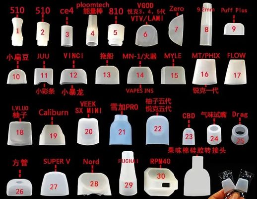 Mẹo nhỏ giọt bằng silicon không mùi dùng một lần, Nắp ống ngậm bằng cao su đa lớp