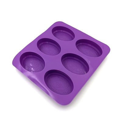 Khuôn xà phòng silicon hình bầu dục bền Màu tím nhẹ không mùi