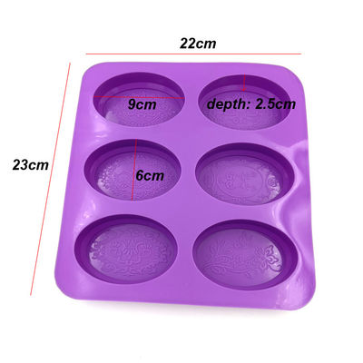 Khuôn xà phòng silicon hình bầu dục bền Màu tím nhẹ không mùi