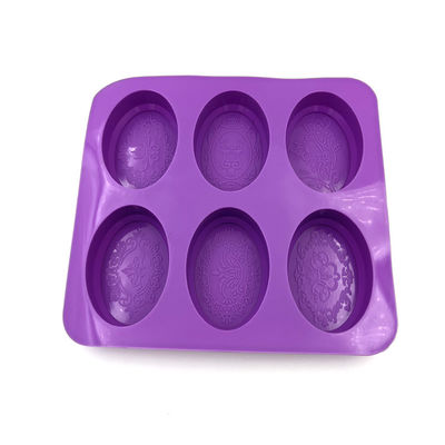 Khuôn xà phòng silicon hình bầu dục bền Màu tím nhẹ không mùi