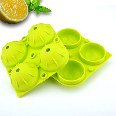 Cocktail bền Bóng hình cầu Ice Cube Khay 4 Khoang Xám Màu xanh lá cây