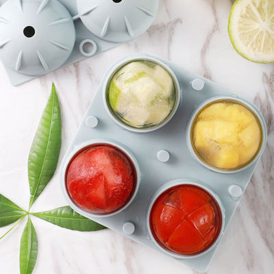 Cocktail bền Bóng hình cầu Ice Cube Khay 4 Khoang Xám Màu xanh lá cây