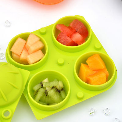 Cocktail bền Bóng hình cầu Ice Cube Khay 4 Khoang Xám Màu xanh lá cây