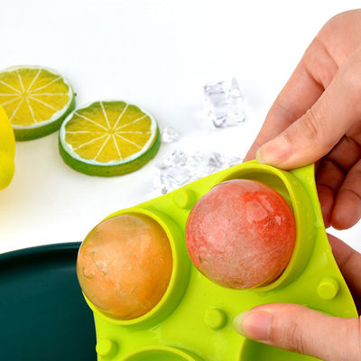 Cocktail bền Bóng hình cầu Ice Cube Khay 4 Khoang Xám Màu xanh lá cây